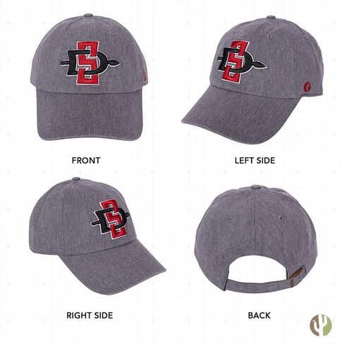 قبعة بيسبول جامعة ولاية سان دييغو SDSU Aztecs قبعات مطرزة ذات حواف قبعة قابلة للتعديل بحزام قماش للبالغين (النمط A) in Saudi Arabia