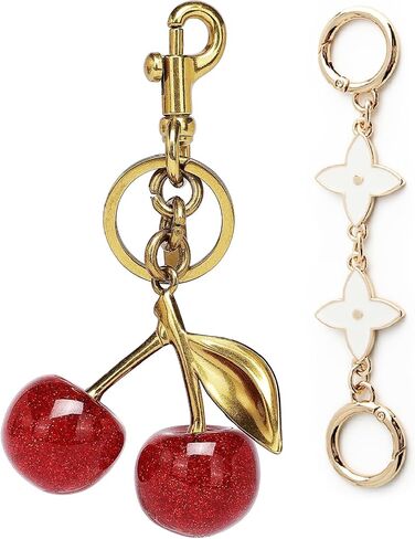 Glitter Cherry Bag Charm,Cherry Keychain,Cute Keychain Gifts For Women Purse Keychain Accessories Charms, Bag Charms for Handbags and Purses Birthday Christmas Gifts in Saudi Arabia