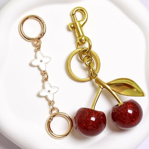 Glitter Cherry Bag Charm,Cherry Keychain,Cute Keychain Gifts For Women Purse Keychain Accessories Charms, Bag Charms for Handbags and Purses Birthday Christmas Gifts in Saudi Arabia