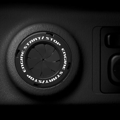 BOMGLING Push Start Button Cover, Rotary Car Engine Push to Start Button Cover, Engine Start Stop Button Cover Decoration DIY Car Gift Fashion,Black in Kuwait