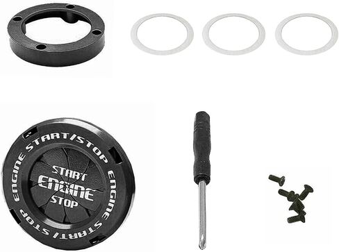 BOMGLING Push Start Button Cover, Rotary Car Engine Push to Start Button Cover, Engine Start Stop Button Cover Decoration DIY Car Gift Fashion,Black in Kuwait