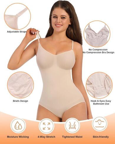 Shapewear Bodysuits for Women, Tummy Control Body Shaper Seamless Sculpting Body Suit Snatched Waist in Saudi Arabia