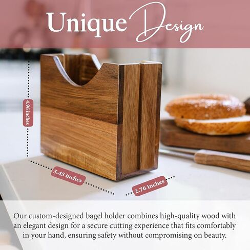 حامل تقطيع الخبز من خشب السنط، قطاعة الخبز الخشبية الفاخرة للخبز الكبير، قطاعة الكعك الإنجليزية والمزيد، حامل الخبز المضاد للانزلاق، قطاعة قطع الخبز مصنوعة يدويًا وسهلة التنظيف in Kuwait