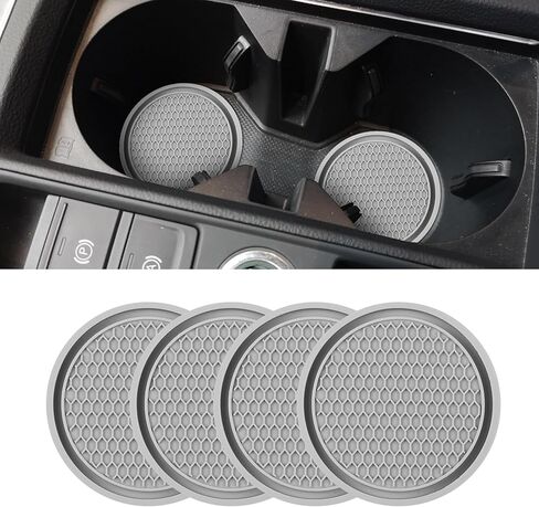 4PCS Car Cup Coaster, 2.75 Inch Universal Auto Car Cup Holder Insert Coasters, Non-Slip Silicone Drink Car Cup Mat, Car Interior Accessories for Women and Men (Red, Drillless) in Kuwait