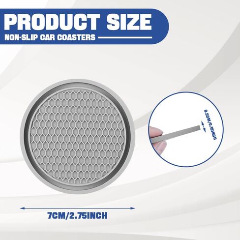 4PCS Car Cup Coaster, 2.75 Inch Universal Auto Car Cup Holder Insert Coasters, Non-Slip Silicone Drink Car Cup Mat, Car Interior Accessories for Women and Men (Red, Drillless) in Kuwait