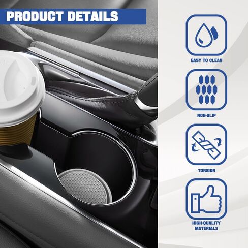 4PCS Car Cup Coaster, 2.75 Inch Universal Auto Car Cup Holder Insert Coasters, Non-Slip Silicone Drink Car Cup Mat, Car Interior Accessories for Women and Men (Red, Drillless) in Kuwait