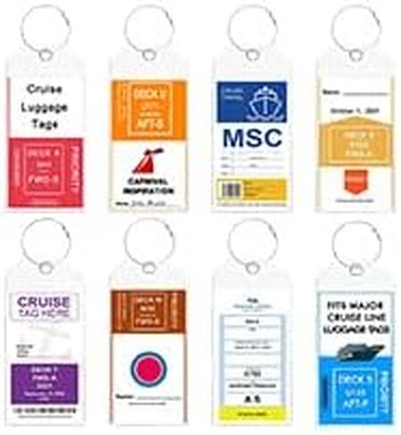 NTONPOWER 6 Pack Cruise Luggage Tags, Cruise Lanyard for Carnival, NCL, Princess, MSC Cruise Ships, Clear Plastic Luggage Tags with Zip Seal and Steel Loops, Cruise Essentials for 2023-2024 in Kuwait