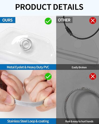 NTONPOWER 6 Pack Cruise Luggage Tags, Cruise Lanyard for Carnival, NCL, Princess, MSC Cruise Ships, Clear Plastic Luggage Tags with Zip Seal and Steel Loops, Cruise Essentials for 2023-2024 in Kuwait