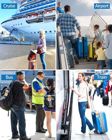 NTONPOWER 6 Pack Cruise Luggage Tags, Cruise Lanyard for Carnival, NCL, Princess, MSC Cruise Ships, Clear Plastic Luggage Tags with Zip Seal and Steel Loops, Cruise Essentials for 2023-2024 in Kuwait