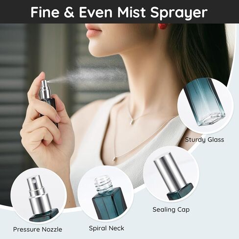 مجموعة زجاجات العطور الزجاجية من Segbeauty، 5 عبوات من بخاخ رذاذ صغير للسفر 10 مل للعطور، زجاجة مضخة ضغط فارغة قابلة لإعادة الملء، موزع كولونيا، زجاجات رذاذ عطر، عينة من حقيبة السفر الأساسية in Saudi Arabia