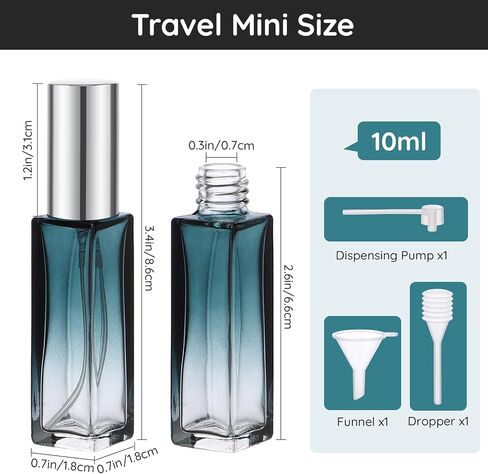 مجموعة زجاجات العطور الزجاجية من Segbeauty، 5 عبوات من بخاخ رذاذ صغير للسفر 10 مل للعطور، زجاجة مضخة ضغط فارغة قابلة لإعادة الملء، موزع كولونيا، زجاجات رذاذ عطر، عينة من حقيبة السفر الأساسية in Saudi Arabia