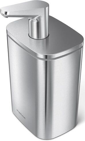 simplehuman 10 oz. Pulse Pump, Liquid Soap Dispenser, Drip Free Hand Soap Pump, White Stainless Steel in Kuwait