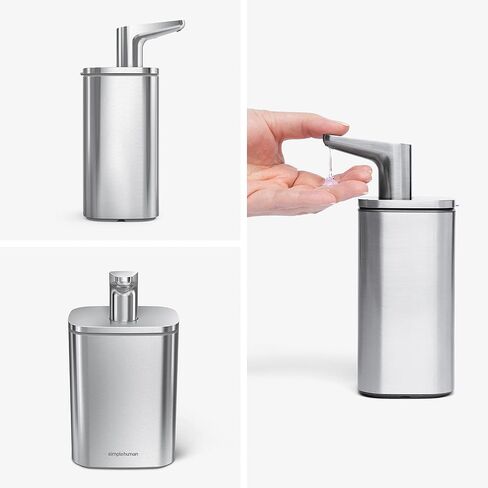 simplehuman 10 oz. Pulse Pump, Liquid Soap Dispenser, Drip Free Hand Soap Pump, White Stainless Steel in Kuwait