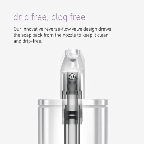 simplehuman 10 oz. Pulse Pump, Liquid Soap Dispenser, Drip Free Hand Soap Pump, White Stainless Steel in Kuwait