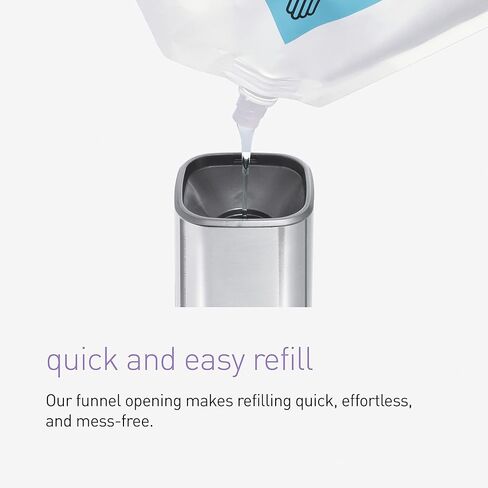 simplehuman 10 oz. Pulse Pump, Liquid Soap Dispenser, Drip Free Hand Soap Pump, White Stainless Steel in Kuwait