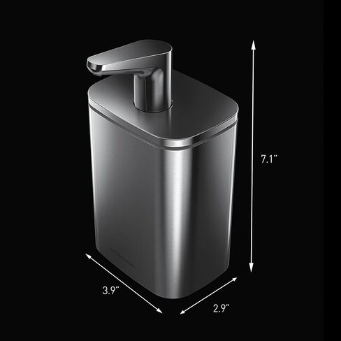 simplehuman 10 oz. Pulse Pump, Liquid Soap Dispenser, Drip Free Hand Soap Pump, White Stainless Steel in Kuwait