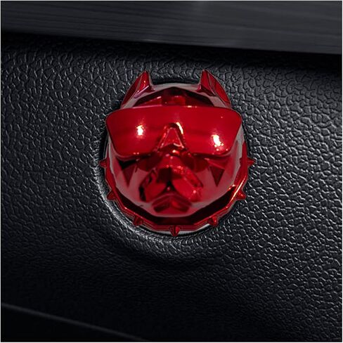 Car Push to Start Button Cover, Zinc Alloy Engine Start Stop Button Cover Sticker, Vehicle Ignition Switch Cover, Button Decoration Ring Protective Cover, Bully Dog Car Interior Accessories (Silver) in Saudi Arabia