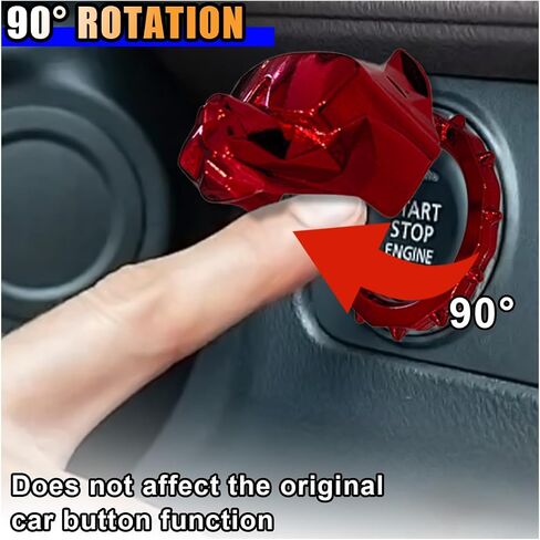 Car Push to Start Button Cover, Zinc Alloy Engine Start Stop Button Cover Sticker, Vehicle Ignition Switch Cover, Button Decoration Ring Protective Cover, Bully Dog Car Interior Accessories (Silver) in Saudi Arabia