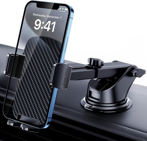 Phone Holder Car [Military Grade Suction Ultra Strong Base] Cell Phone Car Holder 3 in 1 Phone Mount for Car Dashboard Windshield Air Vent Hands-Free Car Phone Holders for iPhone Android Phones in Saudi Arabia