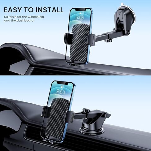 Phone Holder Car [Military Grade Suction Ultra Strong Base] Cell Phone Car Holder 3 in 1 Phone Mount for Car Dashboard Windshield Air Vent Hands-Free Car Phone Holders for iPhone Android Phones in Saudi Arabia