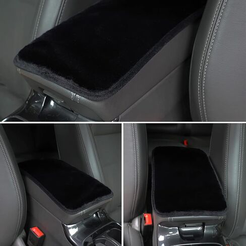 غطاء وحدة التحكم المركزية للسيارة من زيبيلو، مسند ذراع واقي صندوق مقعد السيارة، وسادة وسادة صندوق مسند الذراع التلقائي ذات الفراء الناعم، ملحقات الديكور الداخلي للسيارة العالمية لمعظم المركبات وسيارات الدفع الرباعي والشاحنات (أحمر) in Kuwait