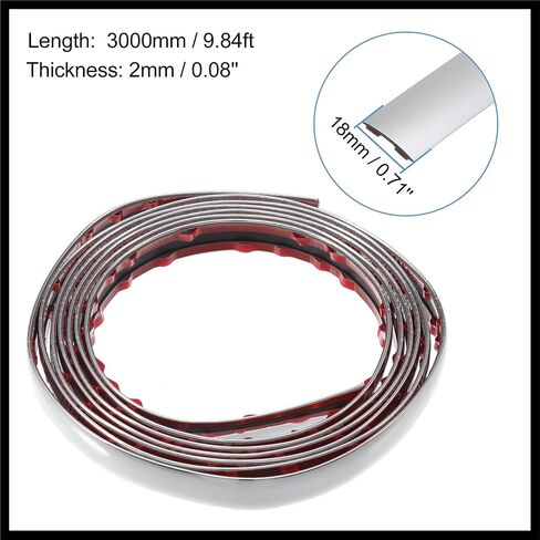18mm 9.84ft Automotive Chrome Trim,Trim Strip Scratch Proof Protector Strip for Car Truck RV Side Door Window Bumper Durable Material in Saudi Arabia