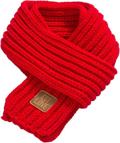 Kids Winter Knitted Warm Scarf Boys Girls Toddlers Solid Color Soft Scarfs Neck Warmer in Kuwait