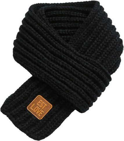 Kids Winter Knitted Warm Scarf Boys Girls Toddlers Solid Color Soft Scarfs Neck Warmer in Kuwait