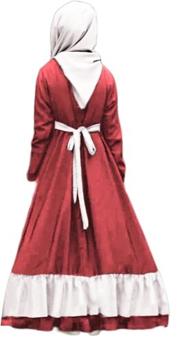 IDOPIP Kids Girls Muslim Abayas Dress with Hijab 2PCS Outfits Long Sleeve Maxi Kaftan Dresses Ramadan Islamic Prayer Clothes in Saudi Arabia