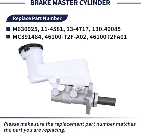 M630925 Brake Master Cylinder Assembly Compatible with Honda Accord 2013 2014 2015 2016 2017 Replace MC391484 46100T2FA01 46100-T2F-A02 in Saudi Arabia