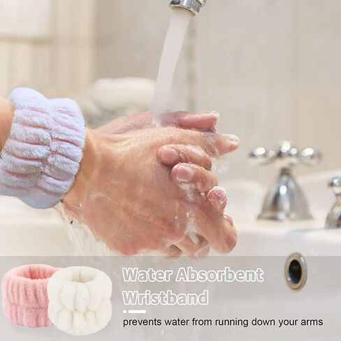 Wrist Towels for Washing Face spa Wristbands and Headband Microfiber Quick Dry Absorbent Wristbands for Girls Men Makeup 6PCS Arm Bands Set(Black&Grey) in Saudi Arabia