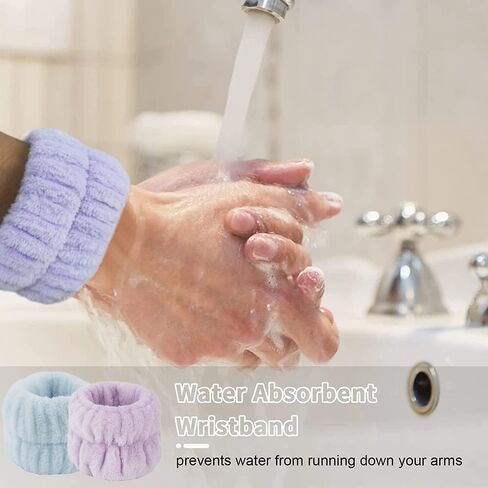 Wrist Towels for Washing Face spa Wristbands and Headband Microfiber Quick Dry Absorbent Wristbands for Girls Men Makeup 6PCS Arm Bands Set(Black&Grey) in Saudi Arabia