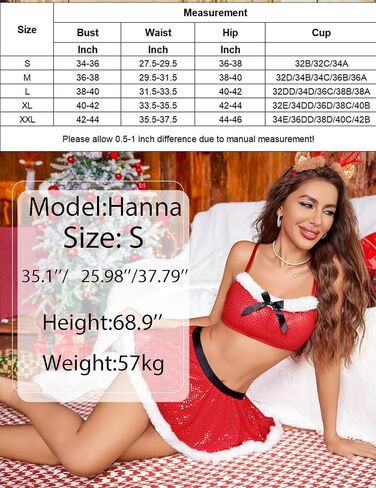 Avidlove Christmas Lingerie Sets Sexy Santa Costumes Mesh Babydoll Teddy Sheer Top Red M in Saudi Arabia