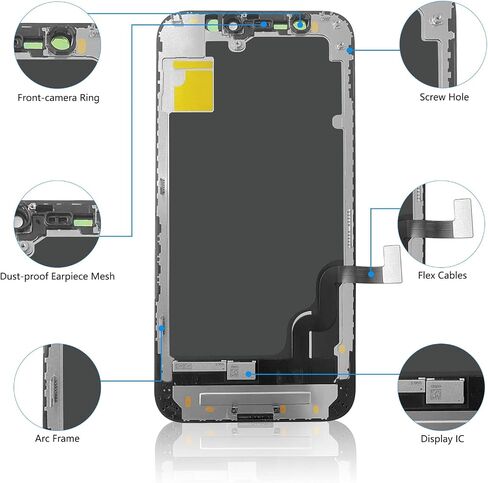 for iPhone 11 Screen Replacement 6.1 Inch, Diykitpl 3D Touch LCD Digitizer Replacement for A2111, A2223, A2221, with Repair Tools Kit+Magnetic Screw Mats+Screen Protector+Waterproof Frame Adhesive in Kuwait