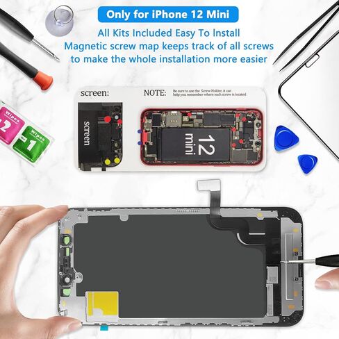 for iPhone 11 Screen Replacement 6.1 Inch, Diykitpl 3D Touch LCD Digitizer Replacement for A2111, A2223, A2221, with Repair Tools Kit+Magnetic Screw Mats+Screen Protector+Waterproof Frame Adhesive in Kuwait