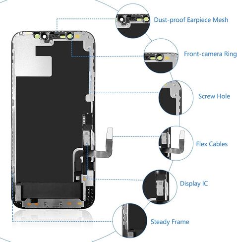 for iPhone 11 Screen Replacement 6.1 Inch, Diykitpl 3D Touch LCD Digitizer Replacement for A2111, A2223, A2221, with Repair Tools Kit+Magnetic Screw Mats+Screen Protector+Waterproof Frame Adhesive in Kuwait