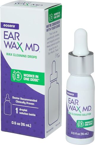 eosera® Ear Wax MD® - Wax Cleaning Drops 5pk Single Use Vials | Fast-Acting | Breaks Down & Dissolves Wax in Just 1 Treatment | Clinically Proven | Gentle & Safe in Saudi Arabia