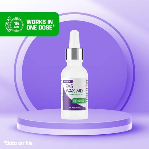 eosera® Ear Wax MD® - Wax Cleaning Drops 5pk Single Use Vials | Fast-Acting | Breaks Down & Dissolves Wax in Just 1 Treatment | Clinically Proven | Gentle & Safe in Saudi Arabia