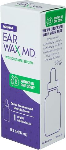 eosera® Ear Wax MD® - Wax Cleaning Drops 5pk Single Use Vials | Fast-Acting | Breaks Down & Dissolves Wax in Just 1 Treatment | Clinically Proven | Gentle & Safe in Saudi Arabia