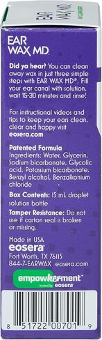 eosera® Ear Wax MD® - Wax Cleaning Drops 5pk Single Use Vials | Fast-Acting | Breaks Down & Dissolves Wax in Just 1 Treatment | Clinically Proven | Gentle & Safe in Saudi Arabia