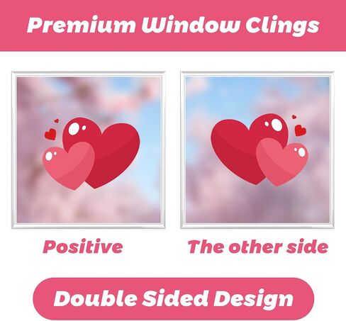 Valentines Day Window Clings for Glass, 9 Sheets Valentine's Day Double-Sided Window Cling Stickers for Office Decorations, Valentine Red Pink Gnome Clings Decals for Indoor Home Shop Kitchen Decor in Kuwait