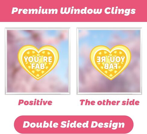 Valentines Day Window Clings for Glass, 9 Sheets Valentine's Day Double-Sided Window Cling Stickers for Office Decorations, Valentine Red Pink Gnome Clings Decals for Indoor Home Shop Kitchen Decor in Saudi Arabia
