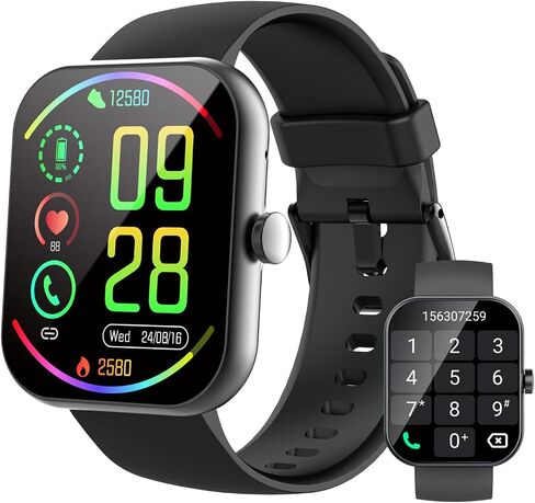Smart Watch(Answer/Make Calls), 1.96" HD Smartwatches for Men Women, Fitness Tracker with Heart Rate SpO2 Sleep Monitor, Pedometer, 100+ Sport Modes, IP68 Waterproof, Activity Tracker for iOS Android in Saudi Arabia