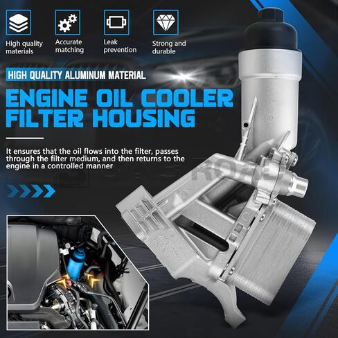 Engine Oil Cooler Filter Housing 11428596283 Compatible with BMW 230i 330i 430i 530i X3 X4 F22 F30 G30 G01 G02 in Kuwait
