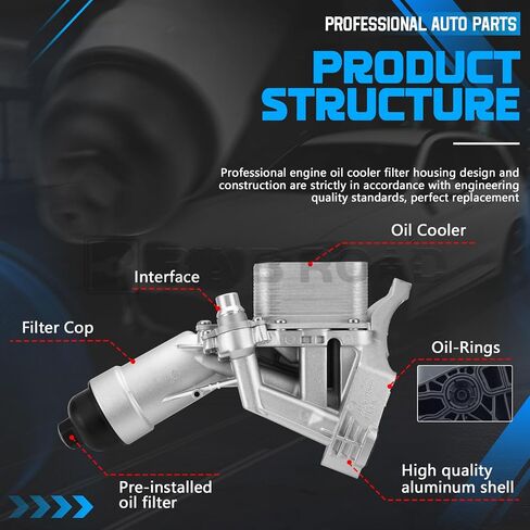 Engine Oil Cooler Filter Housing 11428596283 Compatible with BMW 230i 330i 430i 530i X3 X4 F22 F30 G30 G01 G02 in Kuwait