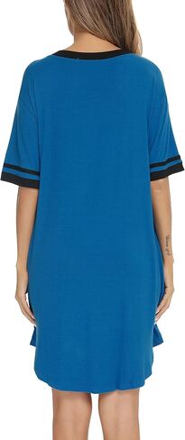 Vlazom Women's Sleep Shirt Short Sleeve Night Shirts V Neck Nightdress Sleepwear S-XXL in Saudi Arabia