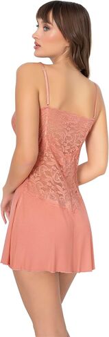 Women Viscose Lace Trim Nightgown, Lightweight Soft Summer Cotton Nightie, Chemise Nightdress in Saudi Arabia