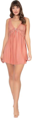 Women Viscose Lace Trim Nightgown, Lightweight Soft Summer Cotton Nightie, Chemise Nightdress in Saudi Arabia