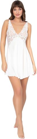 Women Viscose Lace Trim Nightgown, Lightweight Soft Summer Cotton Nightie, Chemise Nightdress in Saudi Arabia
