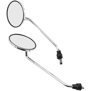 UOIENRT 8mm Round Rearview Mirror 180 Degree Swivel Rearview Mirror for 50cc 70cc 90cc 110cc 125cc 150cc 200cc 250cc ATV Scooter Motorcycle